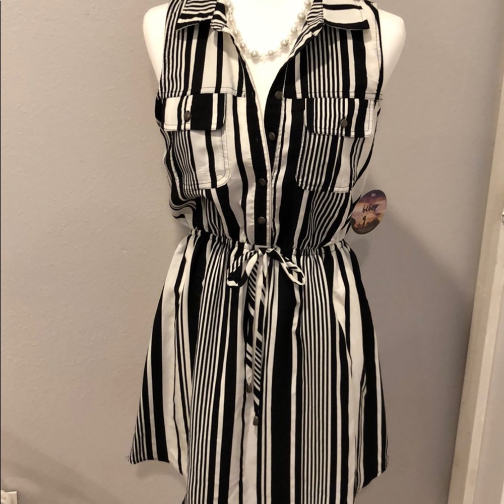 White and black dress